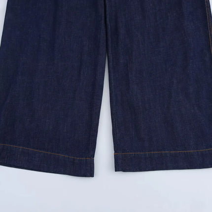 Summer Women's Suit High Waisted Wide Leg Jeans Denim Shirt Jacket Top 2025 Casual Loose Outerwear Trousers 2-piece Set