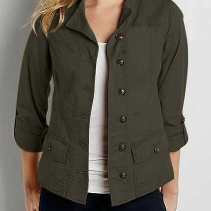 Stylish Spring Jackets Women Vintage OL Coats ZANZA Casual Long Sleeve O-Neck Outwear Solid Buttons Down Coat Female Tops 2024