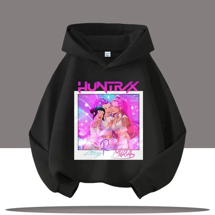 KPop Demon Hunters Hoodies Baby Girl Boy Clothes Fashion Casual Hooded Sweatshirts K-Pop Demon Hunters Pullover Kids Outfits Gif