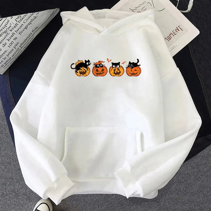 Halloween Hoodie Women Pumpkin Ghost Howdy Hoodies Unisex Autumn Winter Christmas Vintage Pumpkin Cat Pullovers Sweatshirts