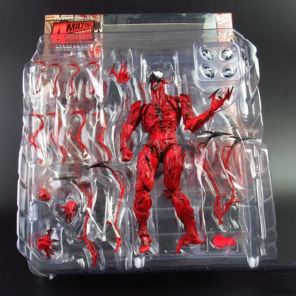 AMAZING YAMAGUCHI Carnage Venom KAIYODO Spider Man Legends Action Figure Joint Movable Change Face Statue Model Kid for Toy Gift