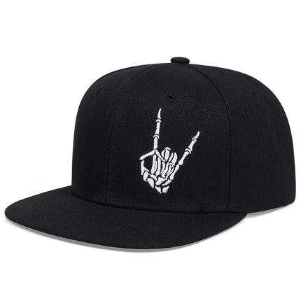 Unisex Skeleton Fingers Embroidery Hip-hop Hats Spring Autumn Outdoor Adjustable Casual Baseball Caps Sunscreen Hat