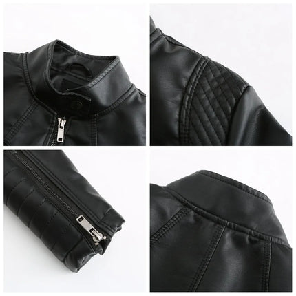 2025 Women's Leather Jacket Spring Autumn Thin Motorcycle Suit European Size Leather Jacket Short Fashion Women's Jacket