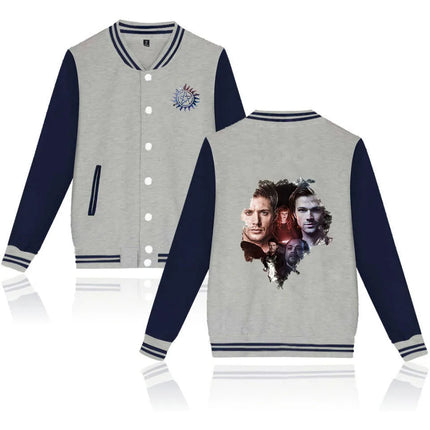 Supernatural Winchester Sam Dean Baseball Jacket Men Women Jacket Harajuku Baseball Jacket Boys Girls Sweatshirts Jackets