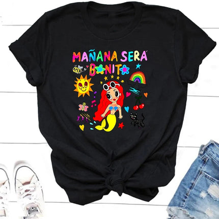 Manana Sera Bonito T-shirt Woman Short Sleeve Karol G Merch Music Tomorrow Will Be Nice Girl T Shirt Loose Casual Tee Streetwear