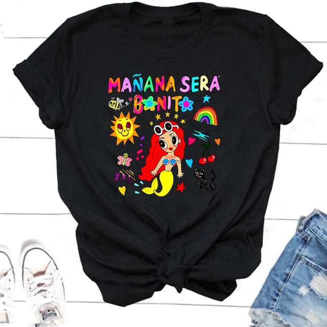 Manana Sera Bonito T-shirt Woman Short Sleeve Karol G Merch Music Tomorrow Will Be Nice Girl T Shirt Loose Casual Tee Streetwear