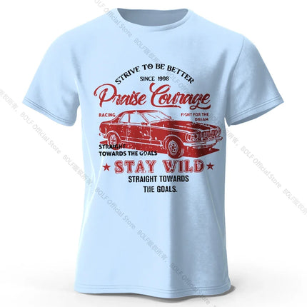Men's Old Car Printed T-Shirt 100% Cotton Oversized Vintage Old School Graphic Tees for Men Women Summer Tops