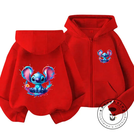 Children's Clothing Stitch Cartoon Hoodie+pant Boys Girls Casual Long Sleeved Sweatshirts 2 13 Years Old Kids Casual TOPS