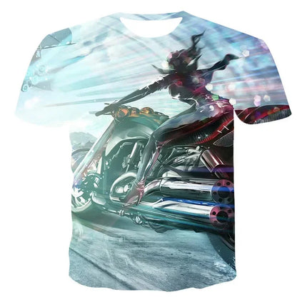 New Heavy Duty Motorcycle Harley Printed T-shirt 3D Men's and Women's Fashion Outdoor Sports T-shirt Summer Casual Cool Personal