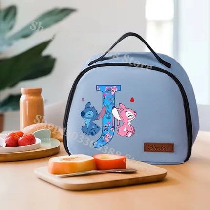 Anime Stitch Lunch Bags Disney Fashion Aluminum Foil Insulated Box Picnic Portable Keep Fresh Handbag Food Storage Bento Pouch