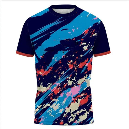 Hot Square Plaid Design T-shirt 3D Printed Outdoor Sports T-shirt Round Neck Short Sleeve Men's Summer Running Round Neck T-shir