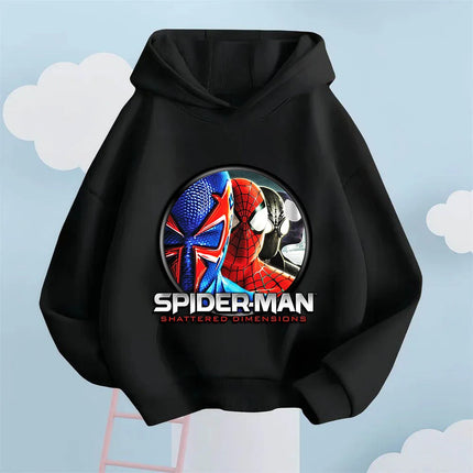 Marvel Kids Hooded Sweatshirt with Spider-Man  Print, Autumn/Winter  Casual and Versatile Long-Sleeved Top for Boys and Girls