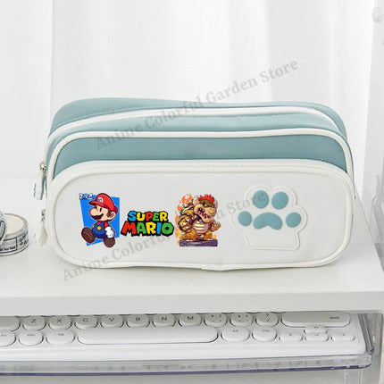 Super Mario Dog Claw Large Capacity Pencil Case Anime Cartoon Fashion Stationery Storage Bags Boys Girls Cute Pen Box Gifts