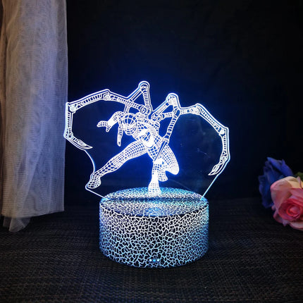 Hot Spider-Man 3D LED night light Remote control and touch 16 colors variable battery USB plug-in electric light Decoration ligh