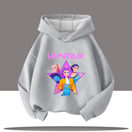 KPop Demon Hunters Hoodies Baby Girl Boy Clothes Fashion Casual Hooded Sweatshirts K-Pop Demon Hunters Pullover Kids Outfits Gif