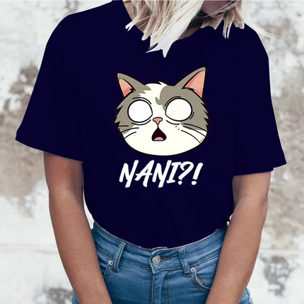 Summer New Fashion Nani Print Graphic Women T-Shirt Fashion Casual Short Sleeve Shirt Tee Ladys Oversied Crew Collar Tshirts