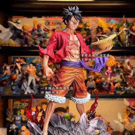 New 24cm One Piece Monkey D. Luffy Anime Figure Four Emperors Luffy Action Figurine PVC Collectible Model Doll Toy Children Gift