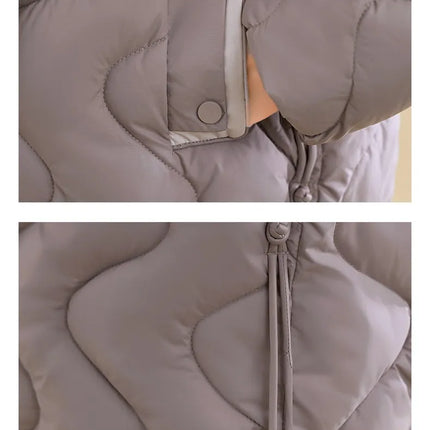 Winter Coat Women Fashion Down Cotton Hooded Jacket Casual Loose stand collar Solid Warm Thick Outwear Parka