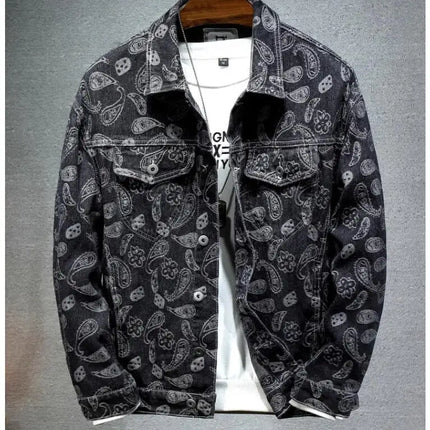 Summer New Men Pure Colour Denim Jacket Single-breasted Lapel Daily Casual Coats