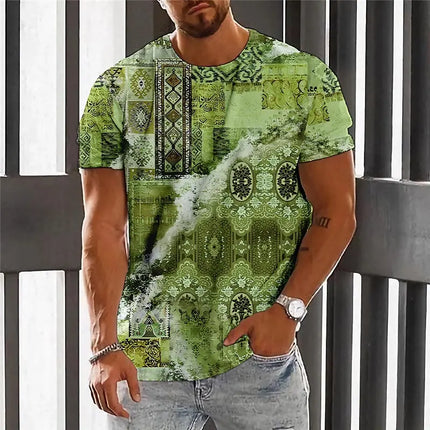 Summer Fashion National Characteristic Clothing Printed Men's And Women's Casual Round Neck Short Sleeve Hip Hop Street T-shirt