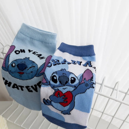Disney Stitch Socks Boys Girls Anime Cartoon Stockings Spring Autumn Short Tube Students Sock Children Fashion Cute Hose Gifts
