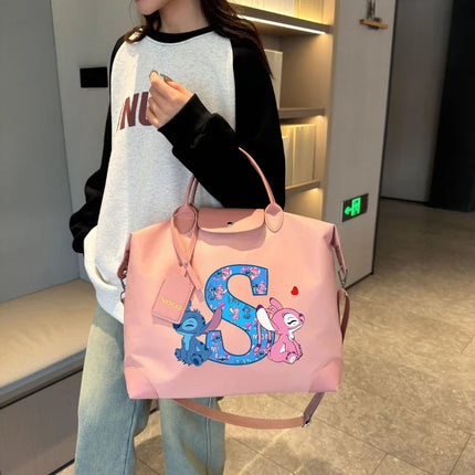 Disney Stitch High-capacity Luggage Bag for Women Anime Fashion Crossbody Bags Fashion Travel Portable Simple Tote-bag Gifts