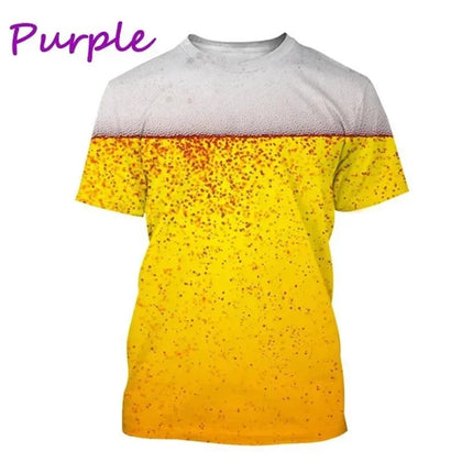 Funny Bubble Beer 3D Printed T Shirt For Men Fashion Graphs T-shirt Summer Gym Sports Short Sleeve Tees Quick-drying Women Tops