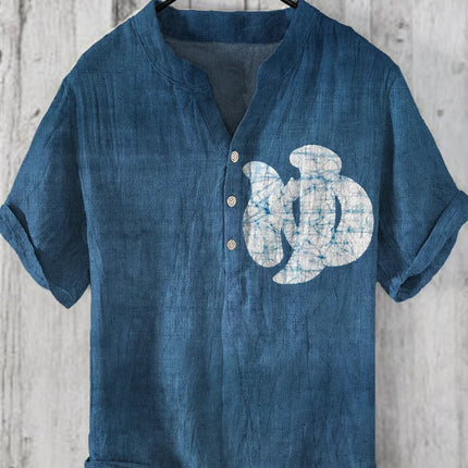Henry Shirt - Men's new short sleeved casual T-shirt, Japanese style clothing top, casual digital print, sizes s to 5XL