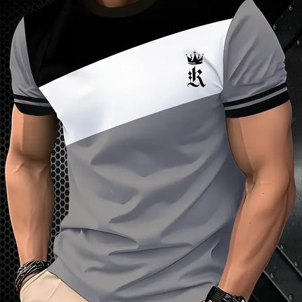 Summer Classic Men's T-shirt Outdoor Round Neck Short Sleeve Top Stripe Print Street Loose T-Shirt Male Oversized Clothing