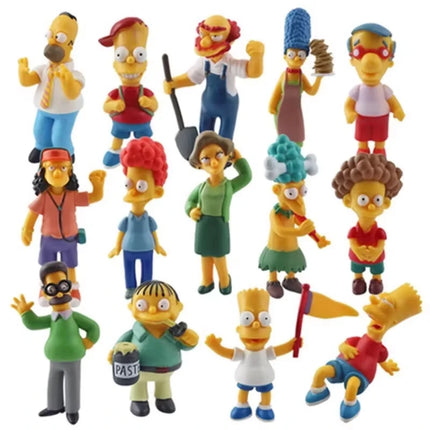 Disney Simpsons Cartoon Action Figures Toys Funny Homer Marge Bart Mini Figurines Pvc Doll Model Children Toy Birthday Gift