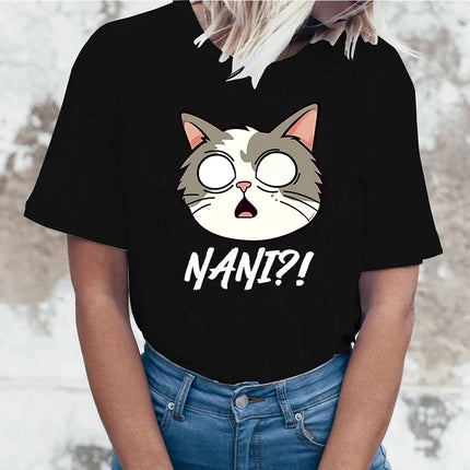 Summer New Fashion Nani Print Graphic Women T-Shirt Fashion Casual Short Sleeve Shirt Tee Ladys Oversied Crew Collar Tshirts