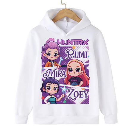 Halloween KPop Demon Hunters Hoodies Children Clothes Kid Girl Boy Cartoon Sweatshirt Hoody Baby Casual Top Streetwear
