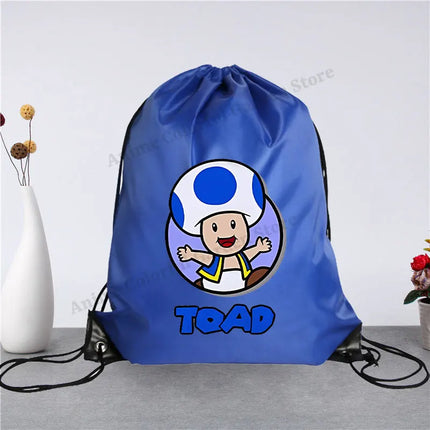 Super Mario Drawstring Bag for Men Women Anime Cartoon Portable Shopping Bags Fashion Simple Handbag Fitness Yoga Storage Pouch