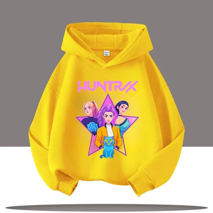 KPop Demon Hunters Hoodies Baby Girl Boy Clothes Fashion Casual Hooded Sweatshirts K-Pop Demon Hunters Pullover Kids Outfits Gif