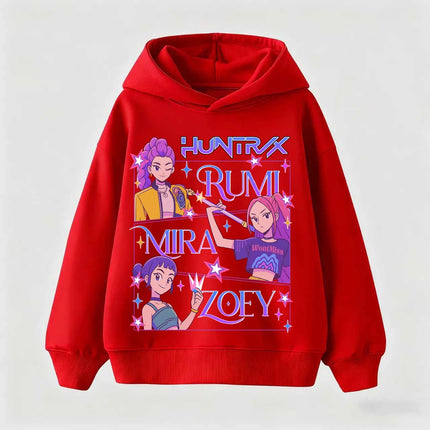 KPop Demon Hunters Hoodies Kids Clothes Kawaii Cartoon Sweatshirt Harajuku Fashion Streetwear Boys Girls Casual Pullover Coat