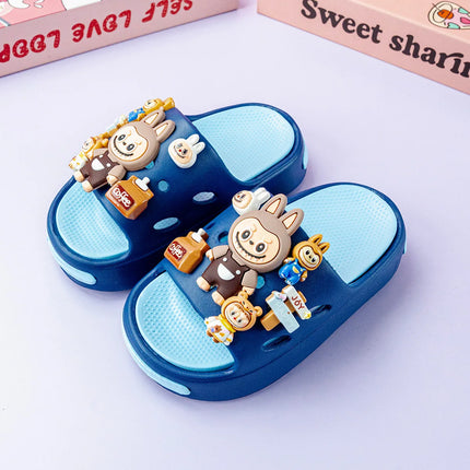 New Popular Cartoon Brown Versatile Eva Slippers for Boys and Girls, Fashionable Double Soft-Soled Non-Slip Sandals 831