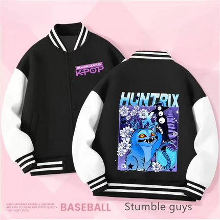 Kpop Demon Hunter Baseball Uniform Kids Cute Rumi Mira Zoey Jacket Children Spring Autumn Long Sleeves Coat Girls Clothes Gift