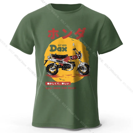 Retro Bike Art T-Shirt 100% Premium Cotton Slim Fit Hand Painted Motorcycle Graphic Tee for Riding Enthusiasts
