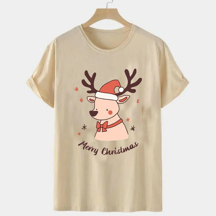 Christmas EIK Print T-Shirt Casual Short Sleeve Crew Neck Tshirts Women's Clothing Merry Christmas Oversized Tee Christmas Gifts