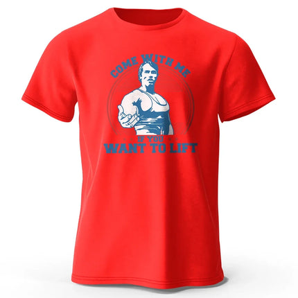 Come with Me If You Want To Lift Printed Men's T-Shirt 100% Cotton Oversized Funny Graphic Tees for Men Summer Tops