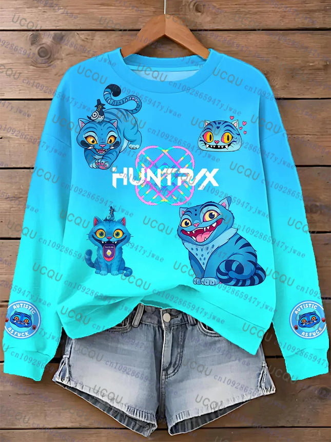 KPop Demon Hunters Sweatshirt  Autumn Winter Sport Hooded KPop Demon Hunters Fashion Casual Round Collar Y2K Cosplay Clothing