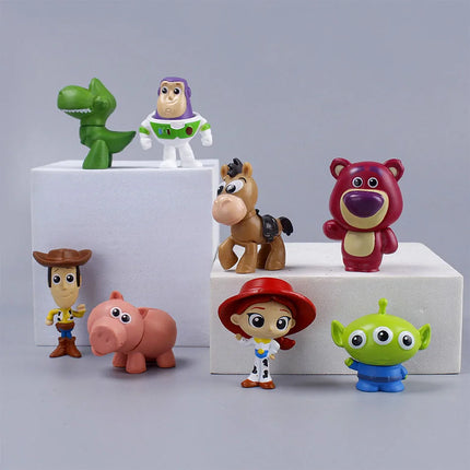 8pcs-Anime Figures Toy Story 4 Woody Buzz Lightyear 5cm Q Version Action Mini Dolls Kids Toys Model for Children Christmas Gift