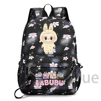 Cute Cartoon Backpack Teenager Girl Zimomo Knapsack Mokoko Charm Junior Student Casual Commute Back To School Waterproof Bags