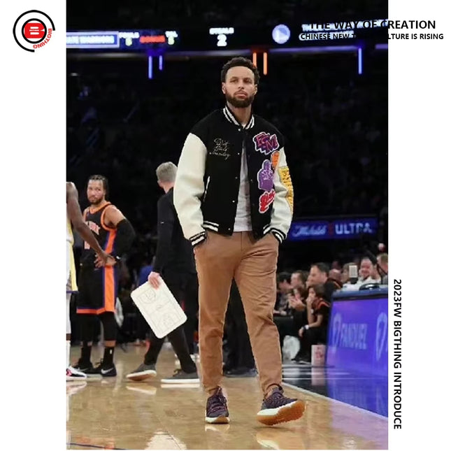 Curry Same BARBUX Niche Trendy Brand American Loose High Street VIBE Baseball Jersey Clothing Jacket Men and Women