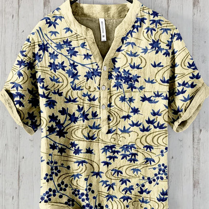 2024 Foreign Trade Cross-border Hawaiian Art Printing Colorful Flower Series 3D Digital Printing Casual Loose Short-sleeved Line