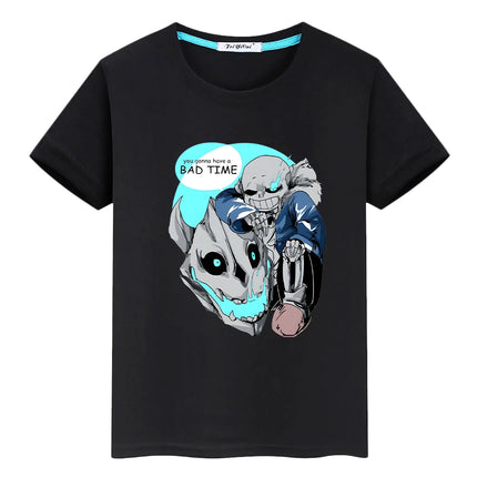 t shirt for kids boy 10years Undertale Game Napstablook Ghost 100%Cotton Tops anime Short tshirt y2k one piece kids clothes girl