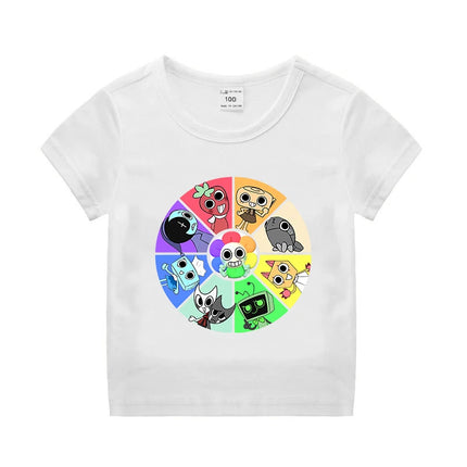 Game Dandy's World Kids Anime Cotton T-shirt Boy Girl Short Sleeve Top Children Cartoon Cute Tee Summer Casual Clothes Gift 2024