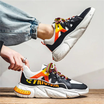 Atmungsaktive Low-Top-Sneakers für Herren im Sommer mit dicker Sohle