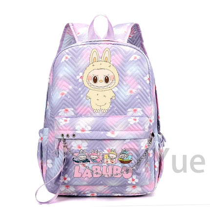 Cute Cartoon Backpack Teenager Girl Zimomo Knapsack Mokoko Charm Junior Student Casual Commute Back To School Waterproof Bags