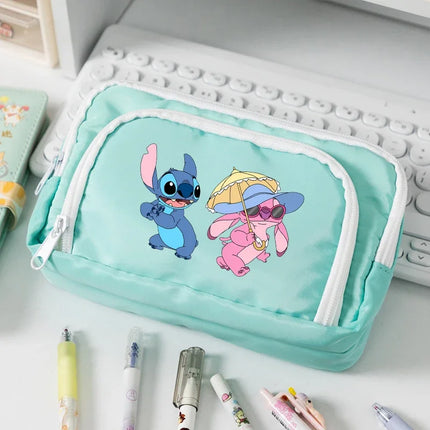 Disney Stitch High-capacity Pencil Bag for Students Anime Cartoon Fashion Pen Case Stationery Storage Pouch School Supplies Gift